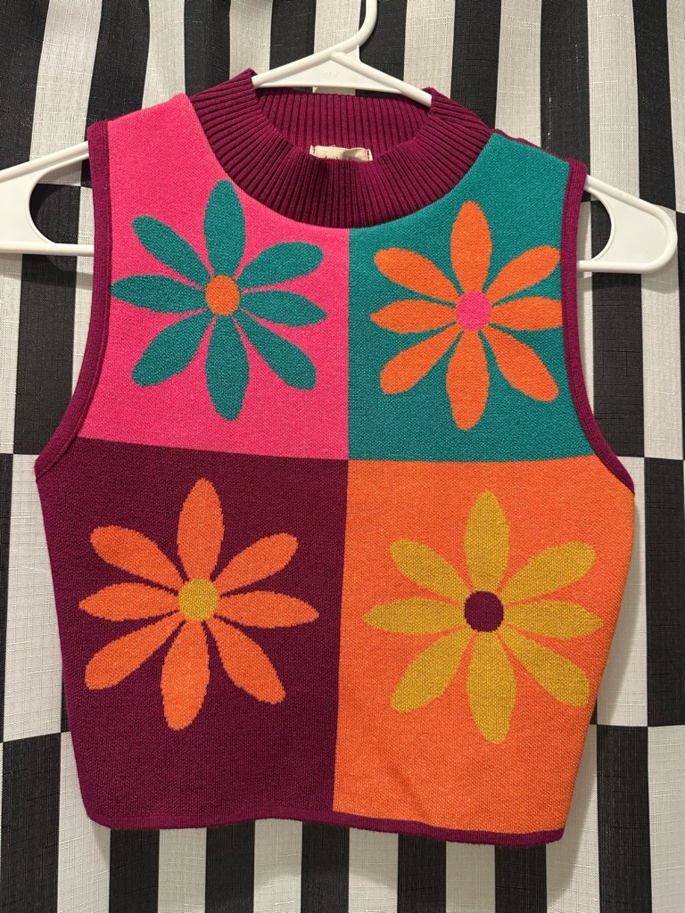Y2K Debut Color Block Sweater Vest -AMAZING condition!
